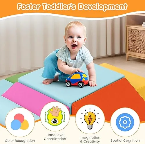 7PCS Toddler Foam Modular Climbing and Sliding Play Set