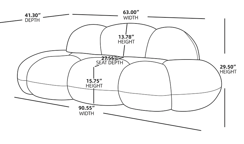 Cloud-shape Comfort Boneless Full Sponge Couch
