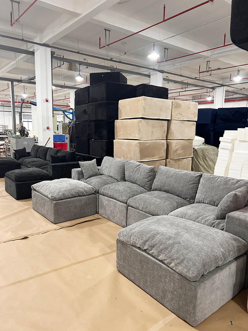 French Style Cloud Modular Sectional Compression Sofa