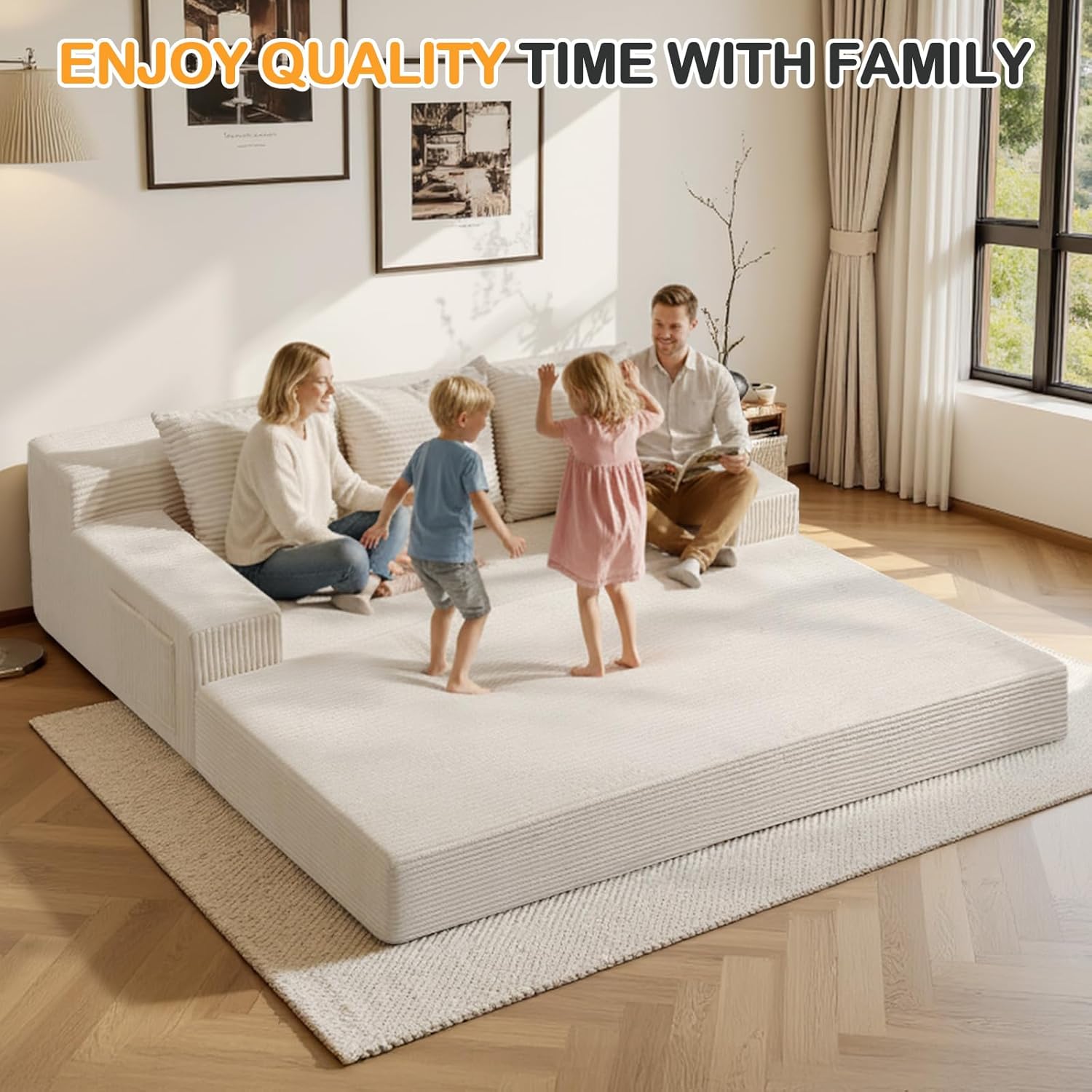 78" Convertible Pull Out Compressible Boneless  Sofa Bed