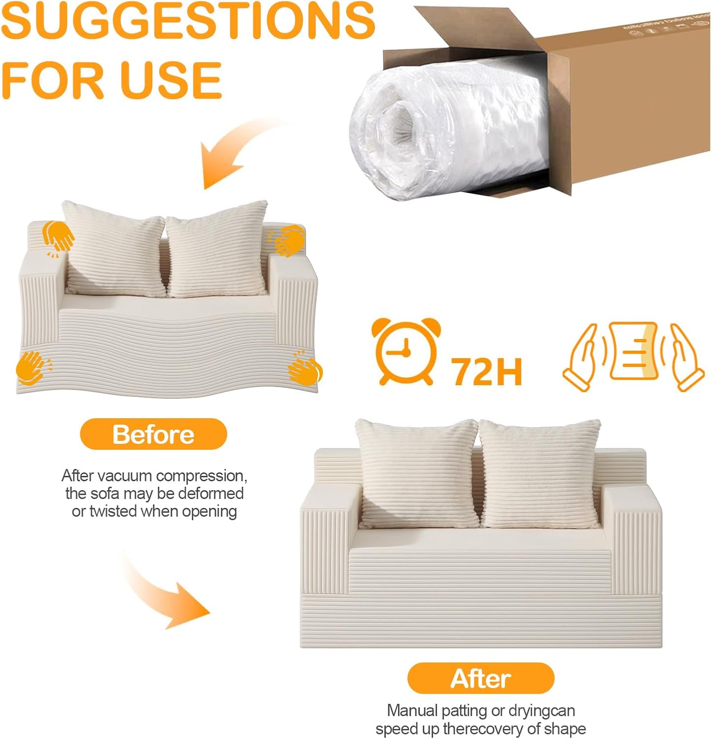 59 inch Boneless Loveseat Convertible Sofa Bed