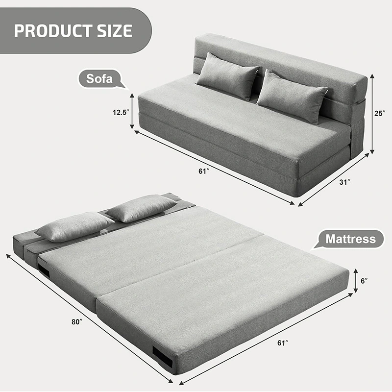 Compressiable Folding Sofa Bed and Sleeping Mattress