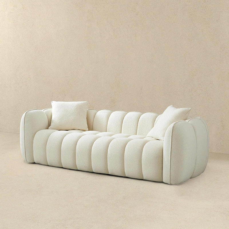2 Seater One-Piece Compressiable Foam Sofa with Rounded Arms