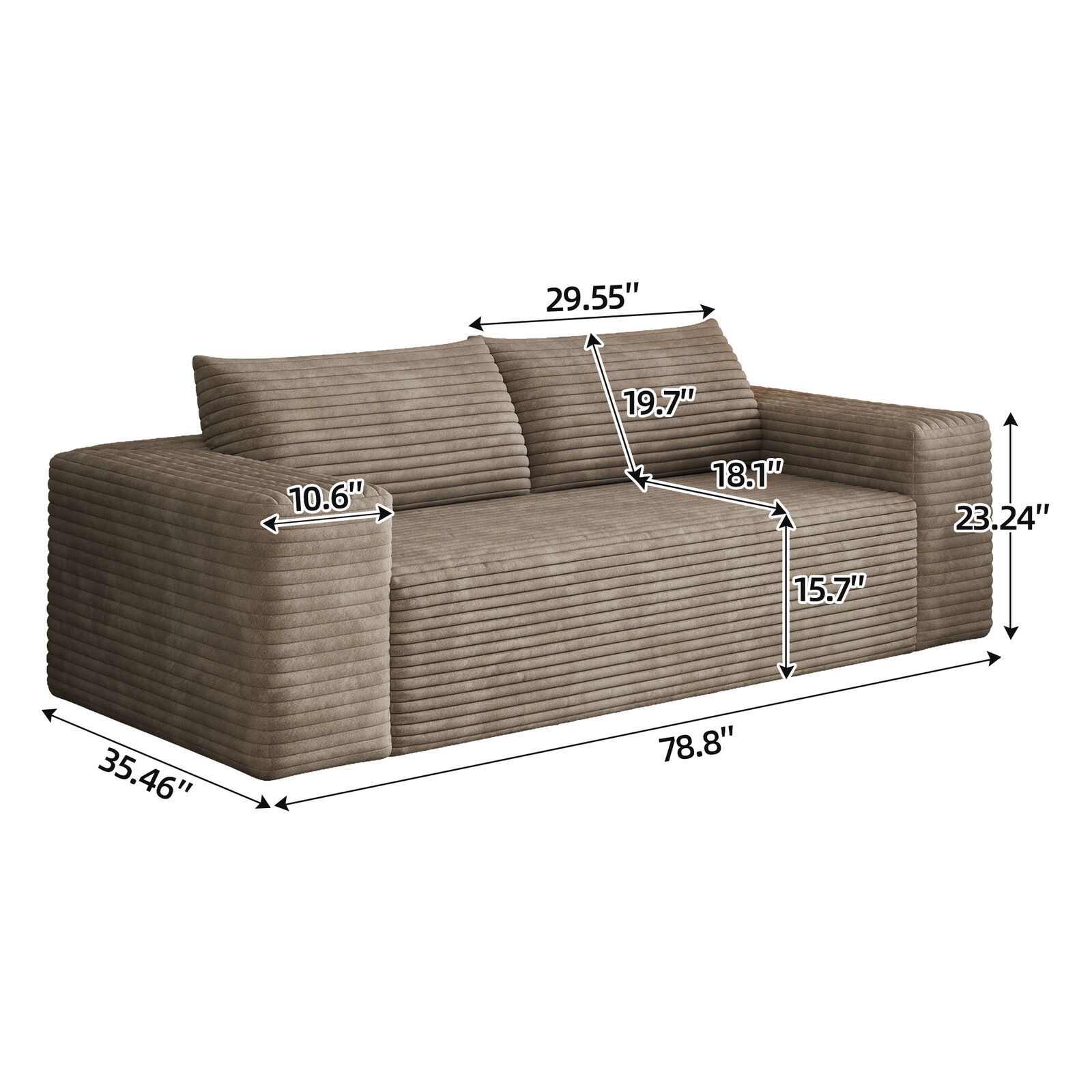 2 Seats Compression Sofa for Apartment, Dormitory and Home theater