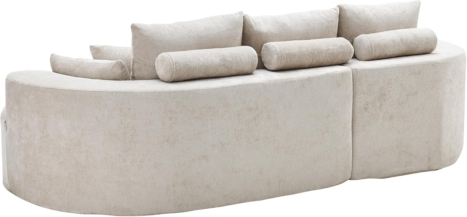106 inch Curved Modular Sectional Upholstered Couch with Chaise Lounge