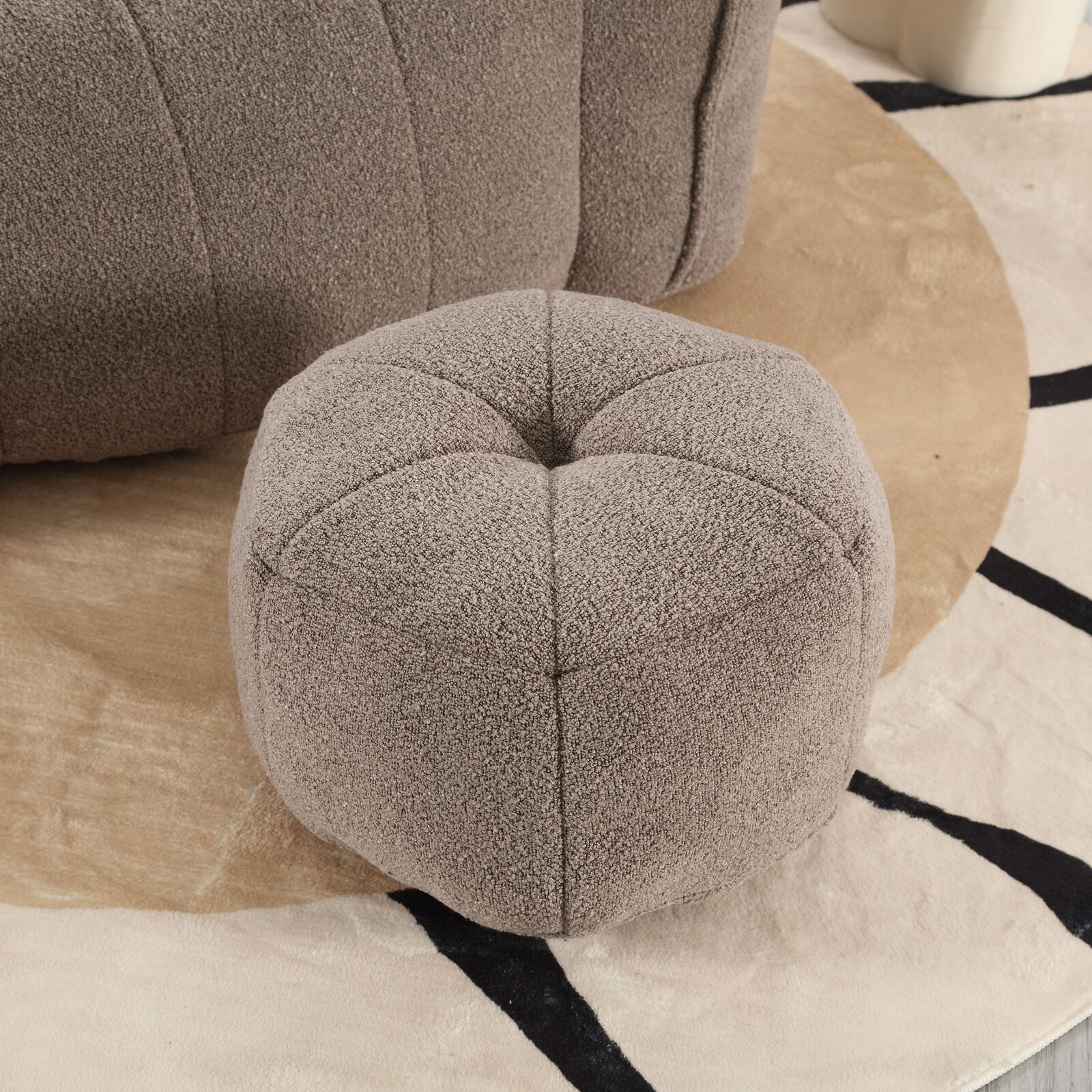 Pumpkin-shape Singel Cloud Sofa With One-piece Compression Foam