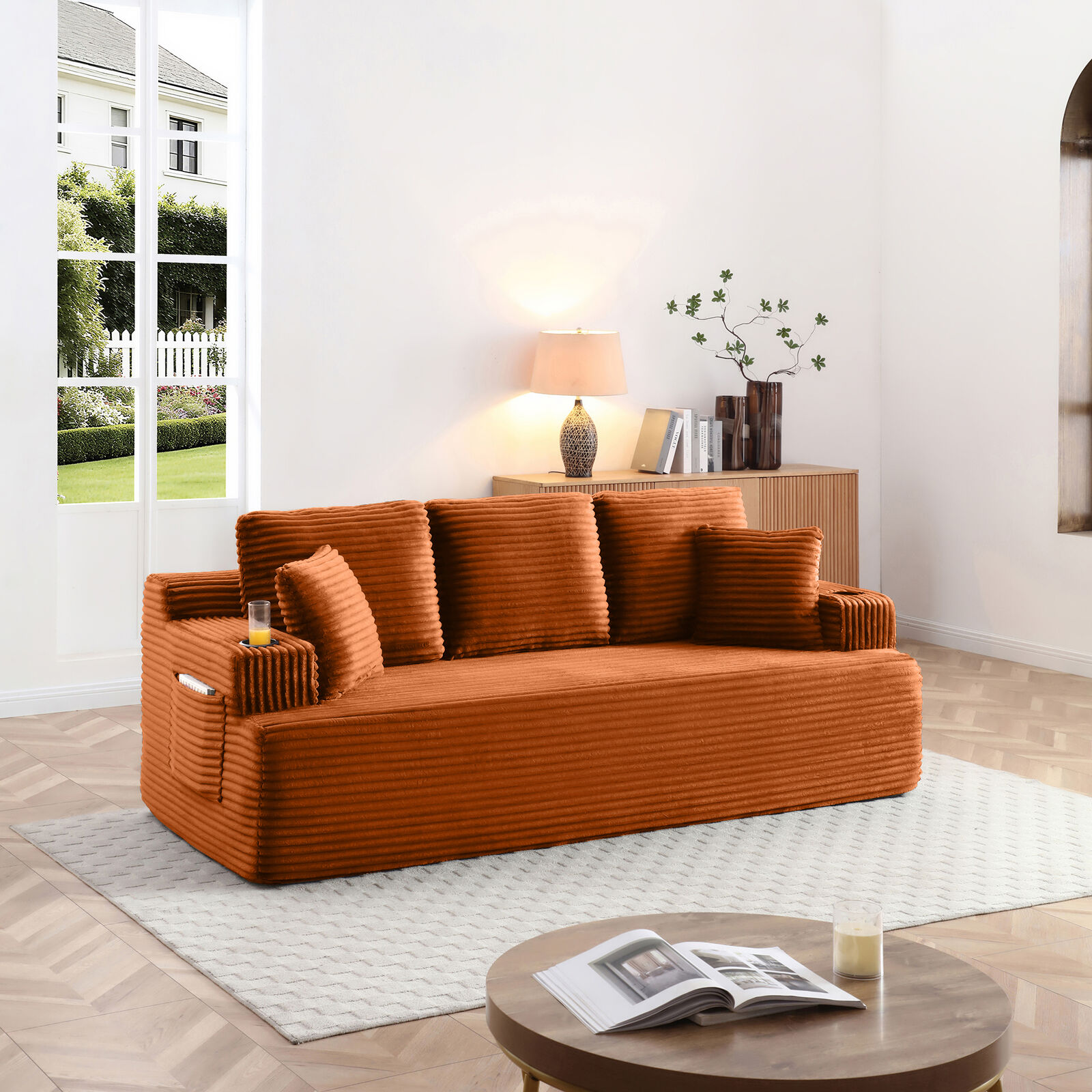 3 Seats Compression Sofa for Dorm Room, Reading Room and Creative Studios
