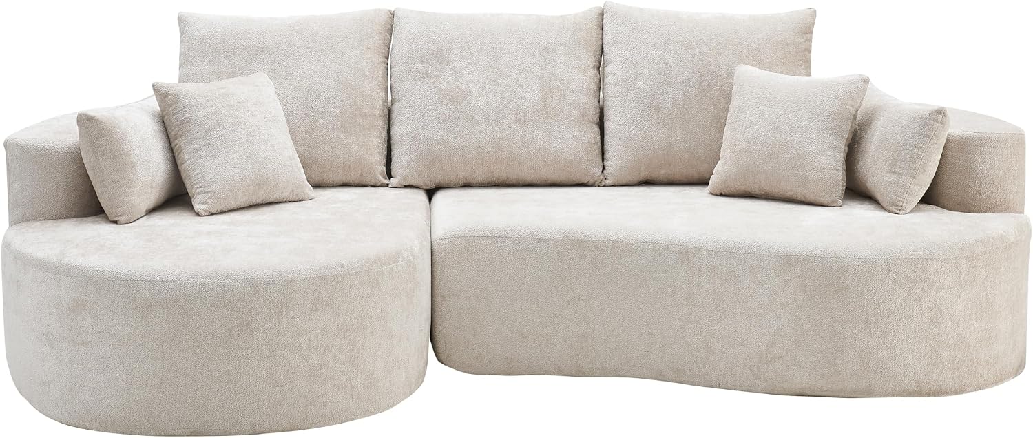 106 inch Curved Modular Sectional Upholstered Couch with Chaise Lounge