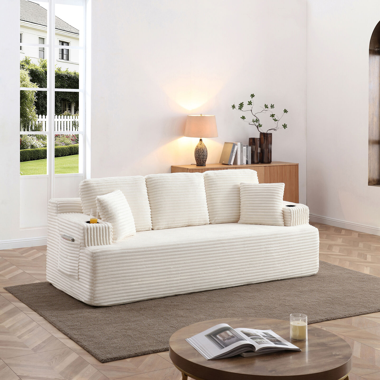 3 Seats Compression Sofa for Dorm Room, Reading Room and Creative Studios