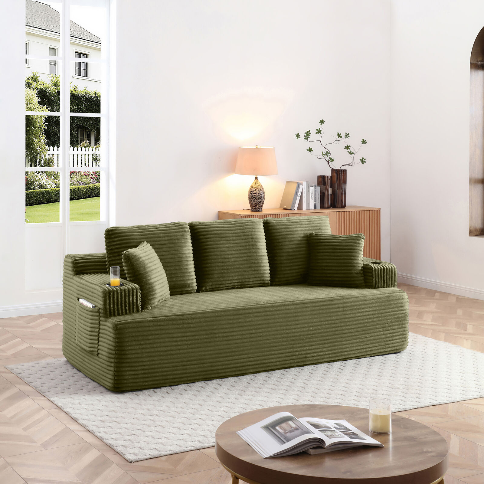 3 Seats Compression Sofa for Dorm Room, Reading Room and Creative Studios