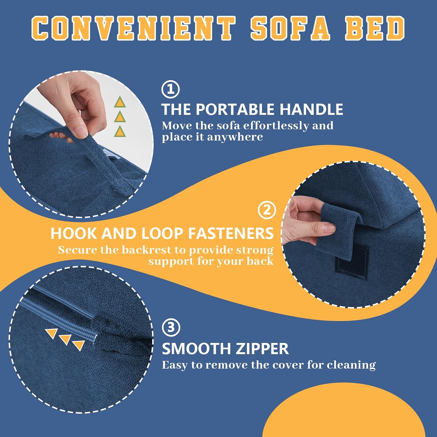 Single Foldable Foam Sofa Bed - Convertible Sleeper Chair and Floor Mattress