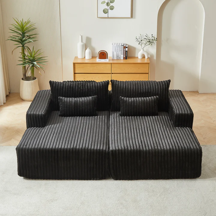 Double Oversized Foam Chaise Lounge - Bonless Sofa Bed