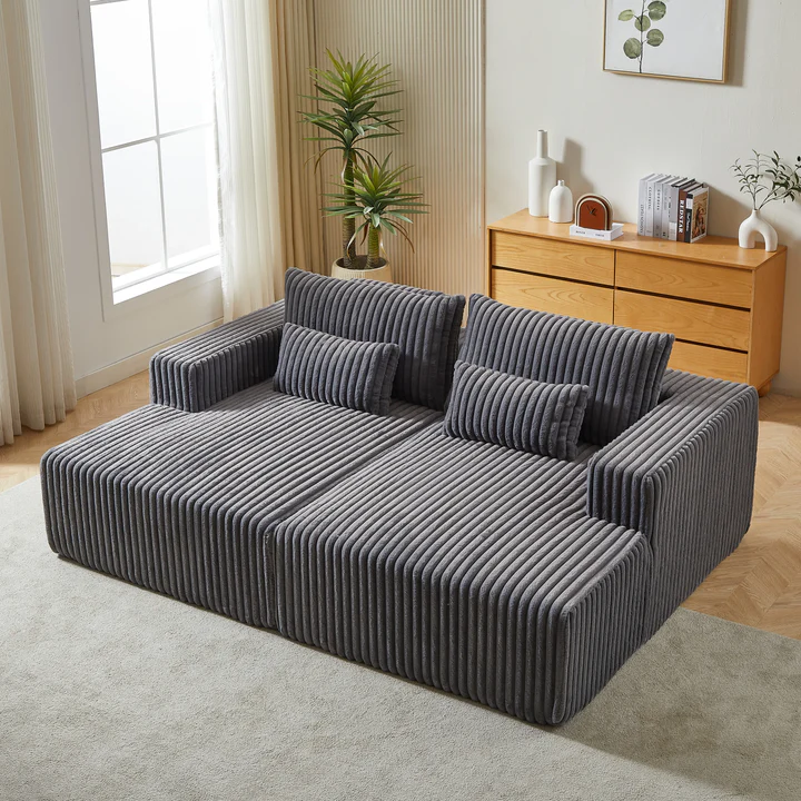 Double Oversized Foam Chaise Lounge - Bonless Sofa Bed