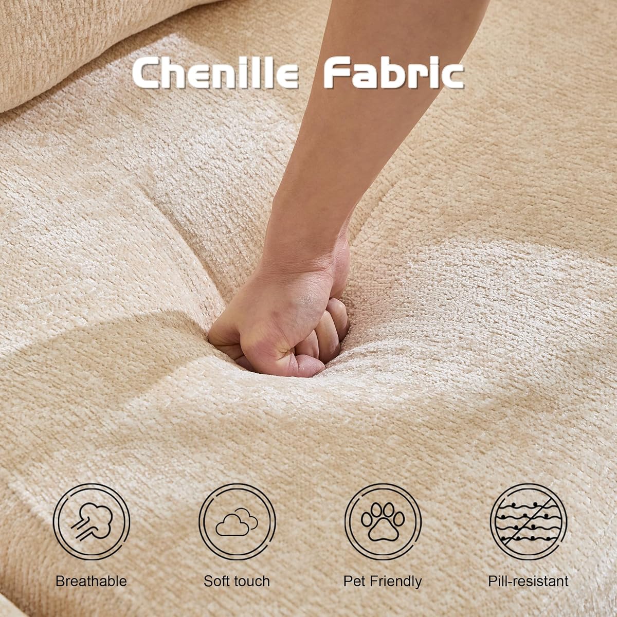 6-in-1 Convertible Compression Sofa Bed, Sleeper Couch with Pull Out Mattress