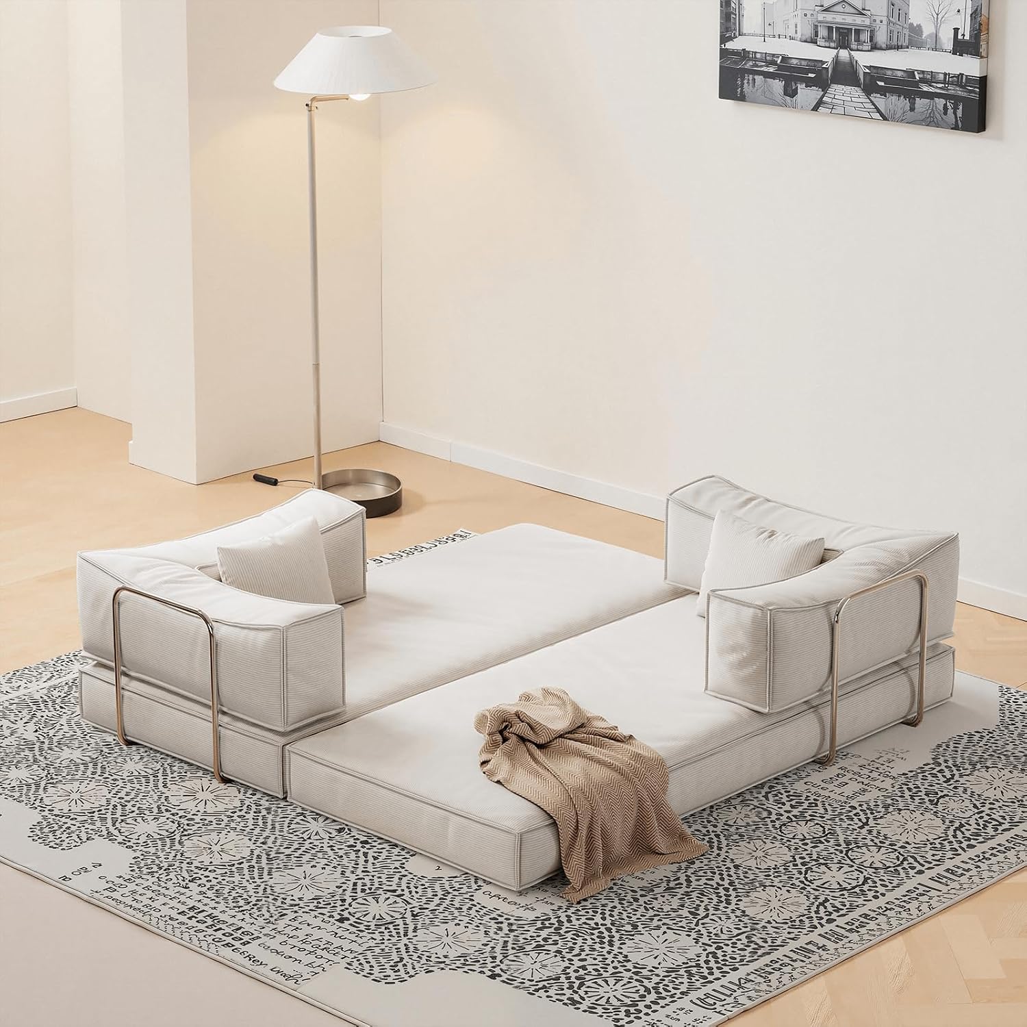 3-in-1 Compression Sleeper Sofa Bed -  Folding Floor Couch