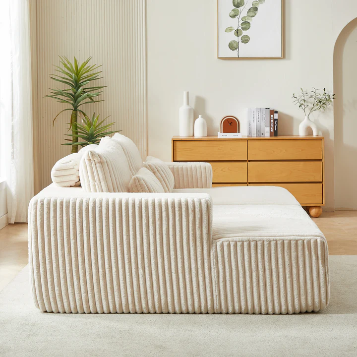 Double Oversized Foam Chaise Lounge - Bonless Sofa Bed
