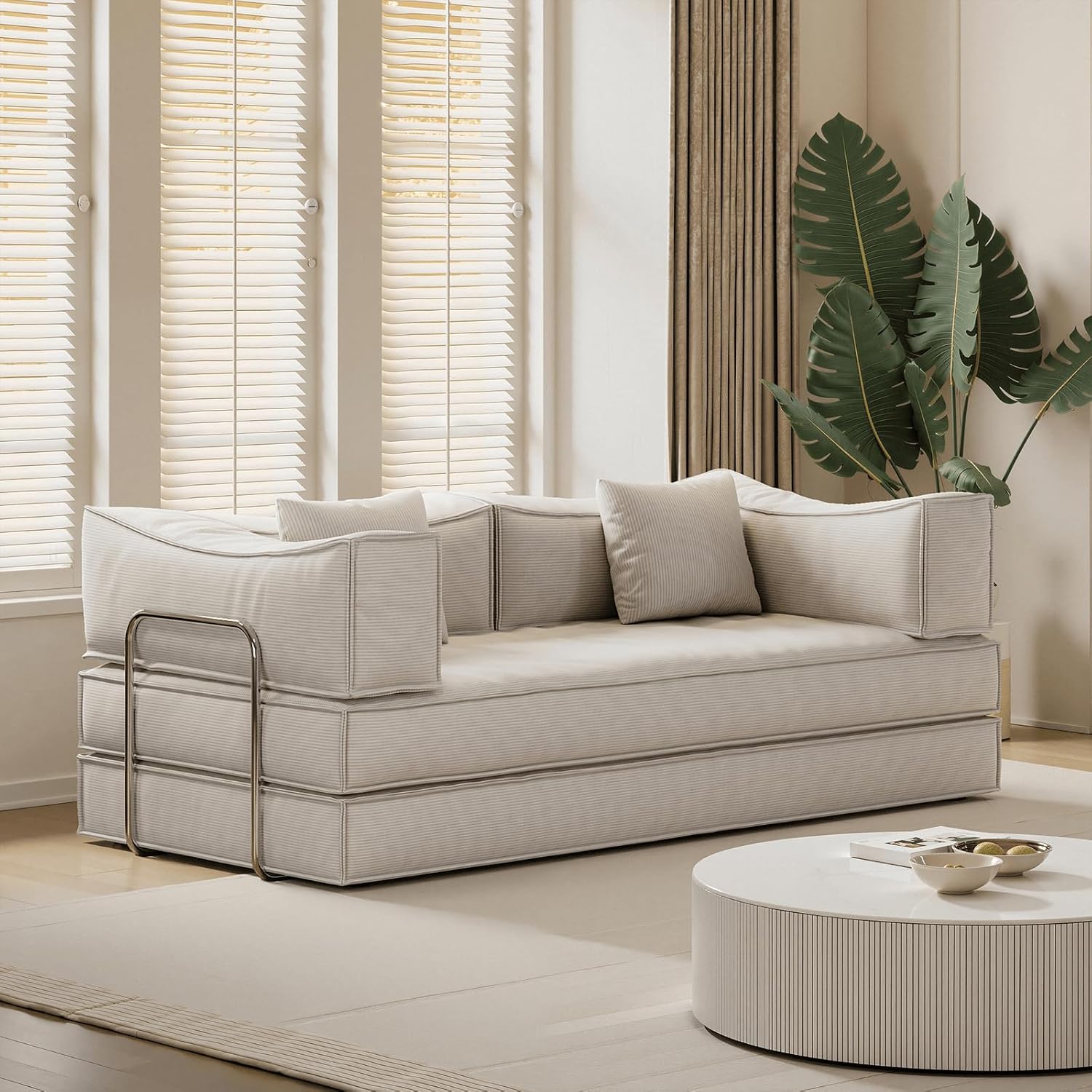 3-in-1 Compression Sleeper Sofa Bed -  Folding Floor Couch