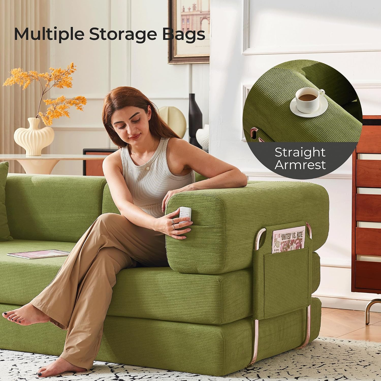 Teddy Convertible Sleeper Sofa Bed - Boneless Compression Couch in a Box