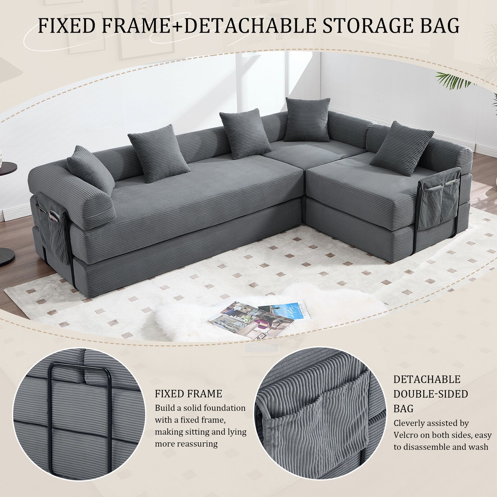 Oversized Convertible Folding Sofa Bed