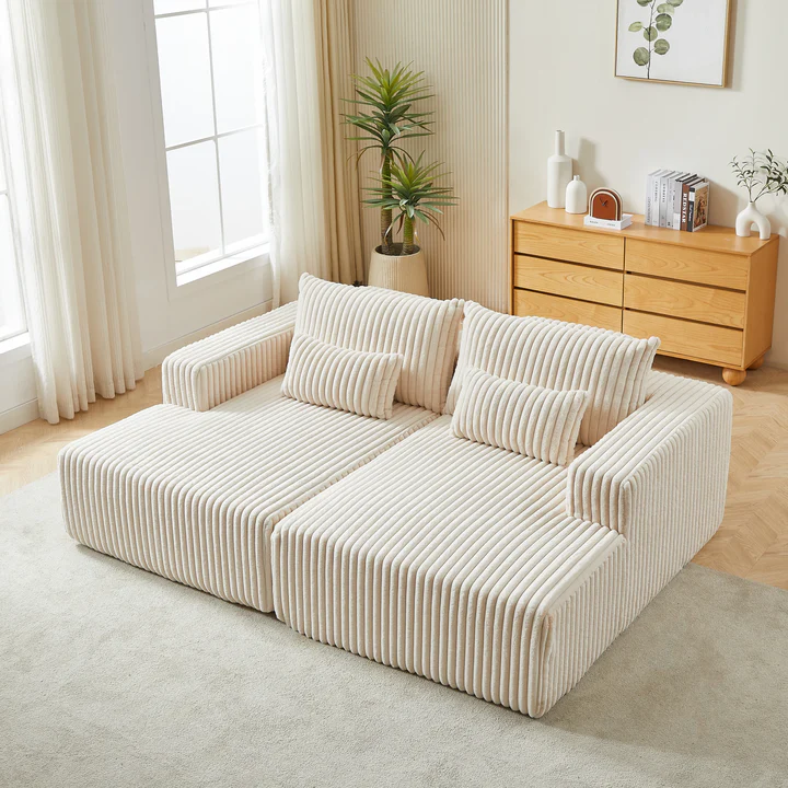 Double Oversized Foam Chaise Lounge - Bonless Sofa Bed