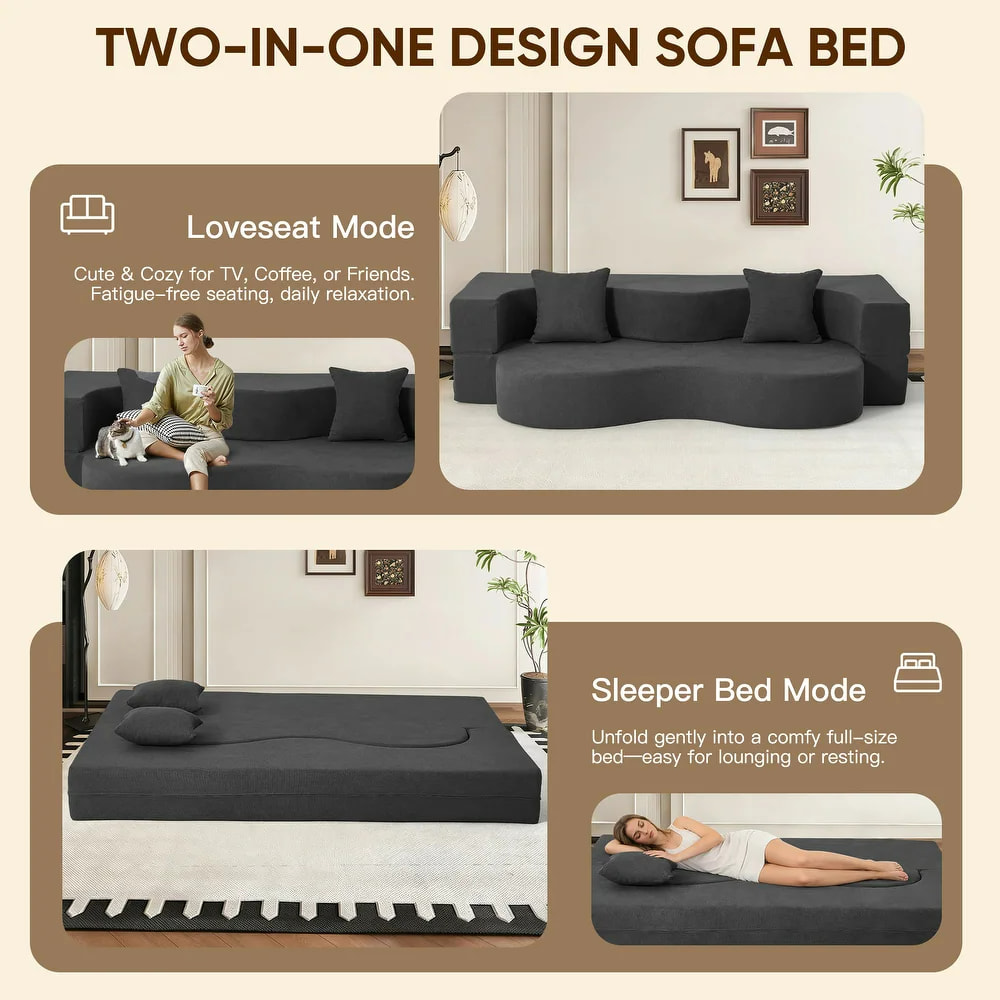 High-Density Foam Sofa Bed for Guest Room and Bedroom
