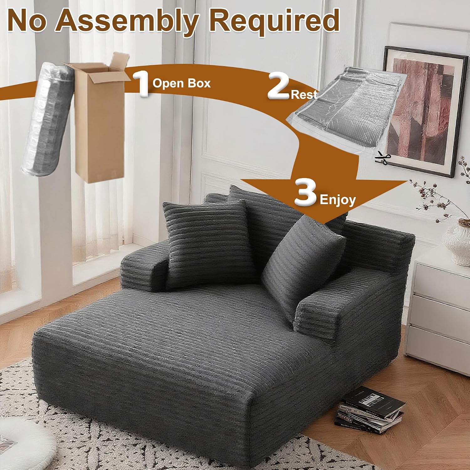 Compressed Chaise longue Chair - Single Sofa Bed