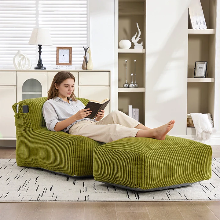 Bean Bag Lounger Chair with Ottoman