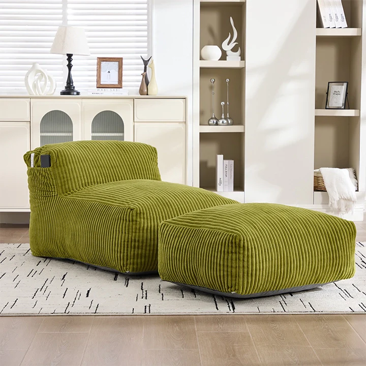 Bean Bag Lounger Chair with Ottoman