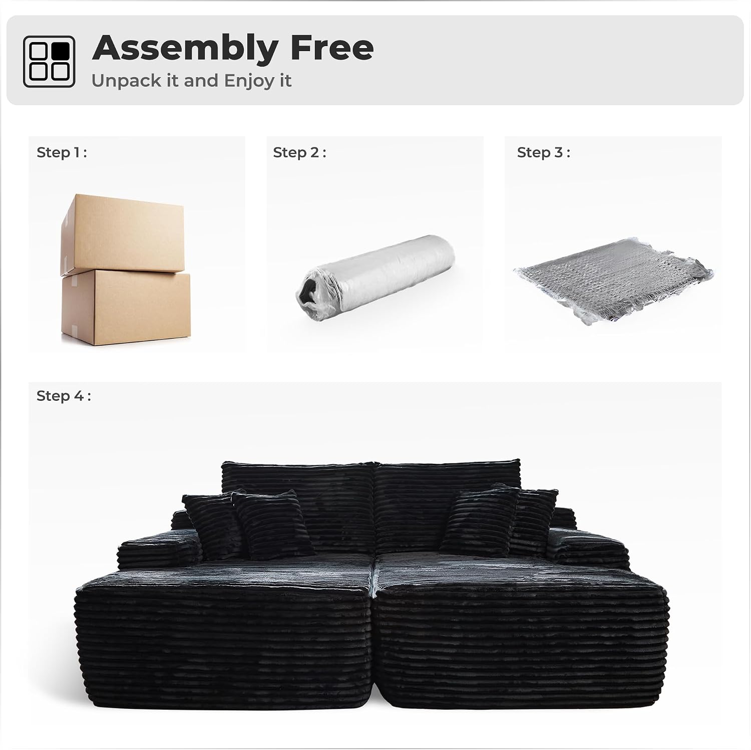 Double Oversized Chaise Lounge - Bonless Sleeping Sofa Bed