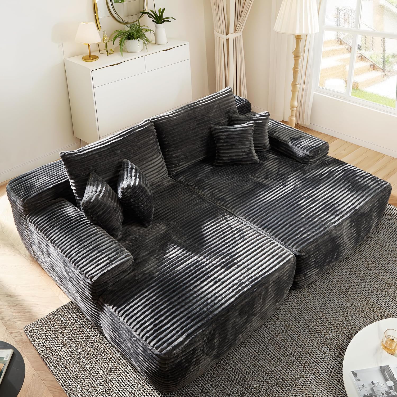 Double Oversized Chaise Lounge - Bonless Sleeping Sofa Bed