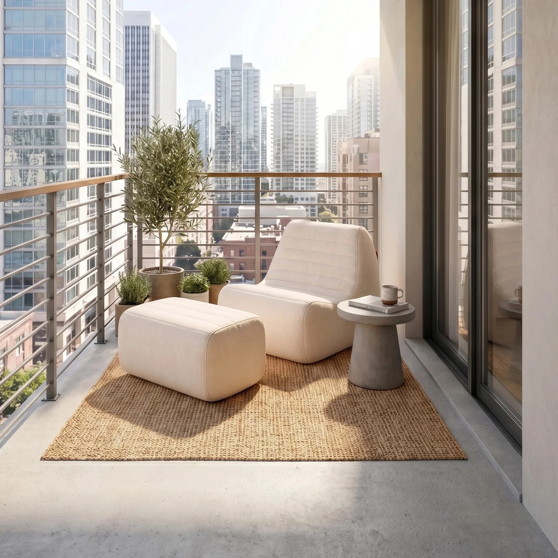 Luxury Outdoor Chair and Ottoman Set