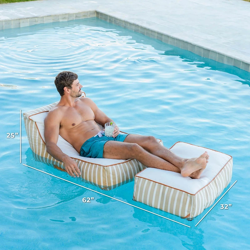 Pool and Patio Lounger with Ottoman