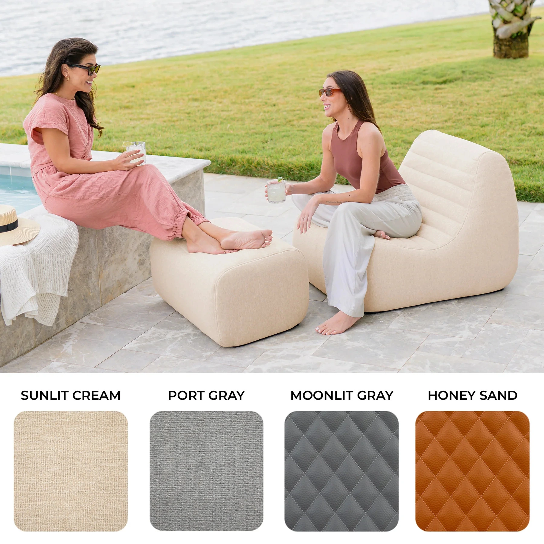 Luxury Outdoor Chair and Ottoman Set
