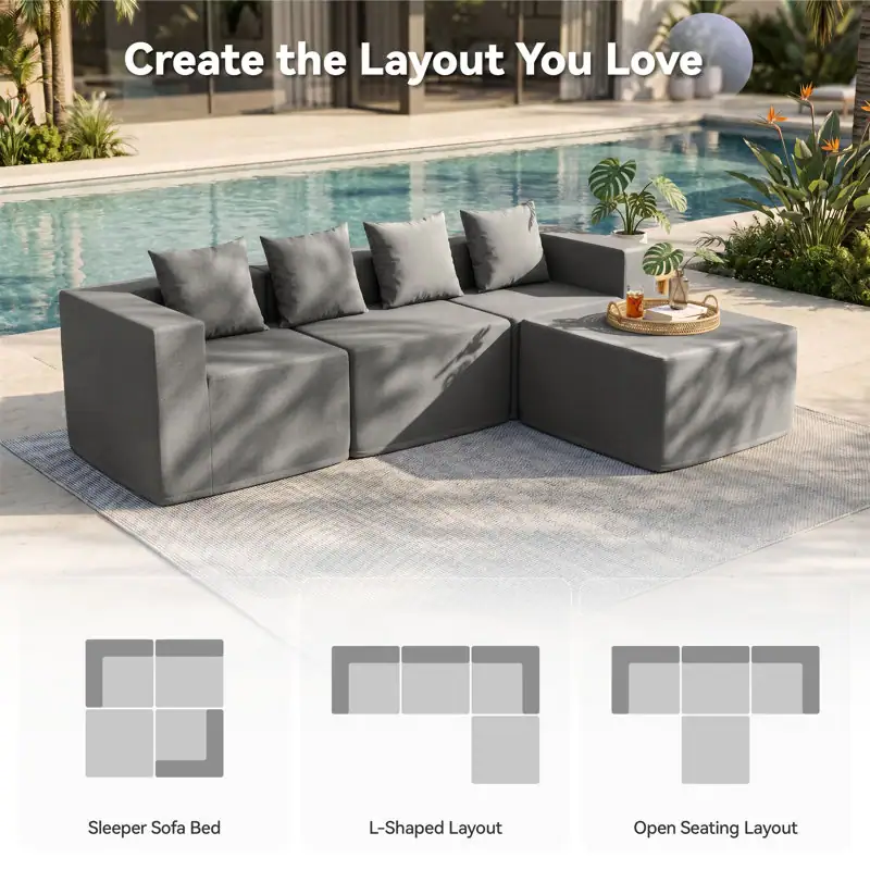 Outdoor Modular Patio Sectional Sofa Set