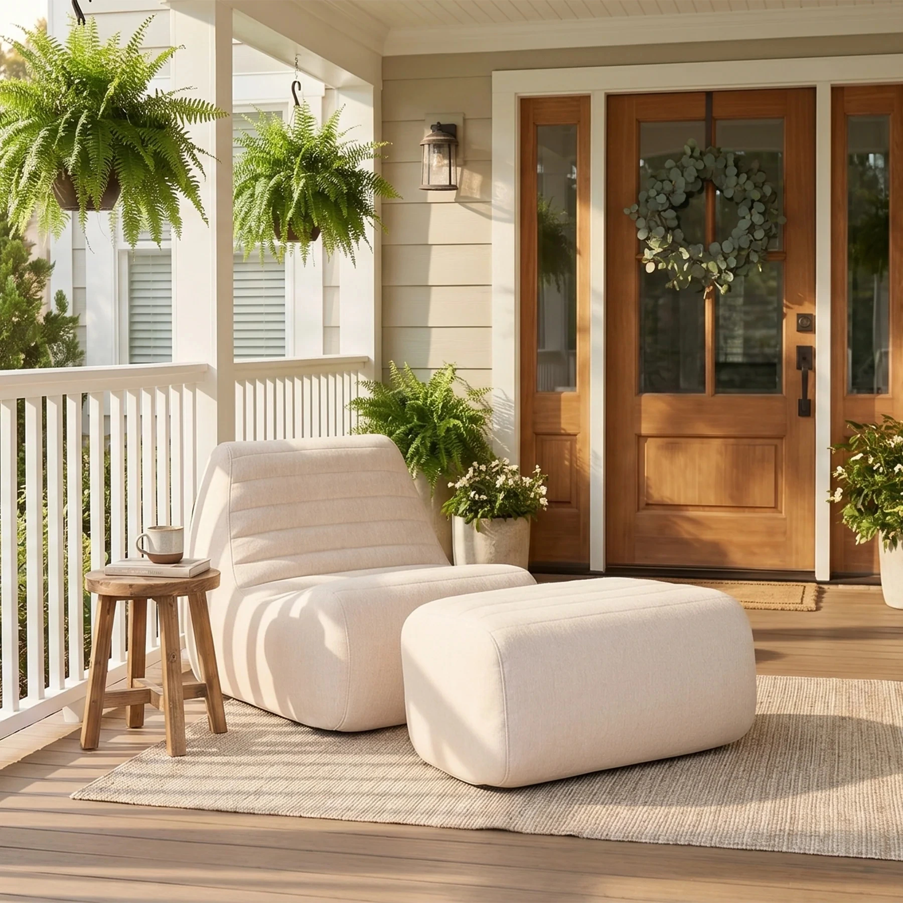 Luxury Outdoor Chair and Ottoman Set