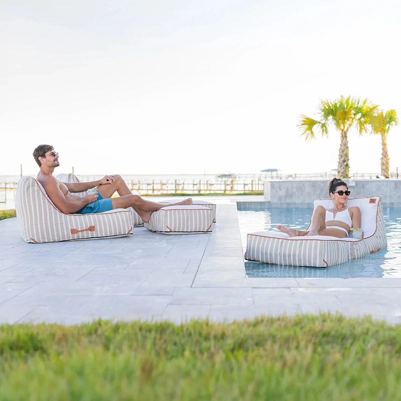 Pool and Patio Lounger with Ottoman