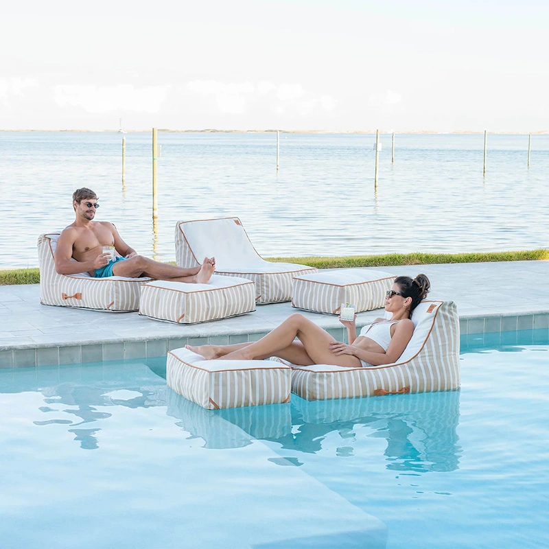 Pool and Patio Lounger with Ottoman
