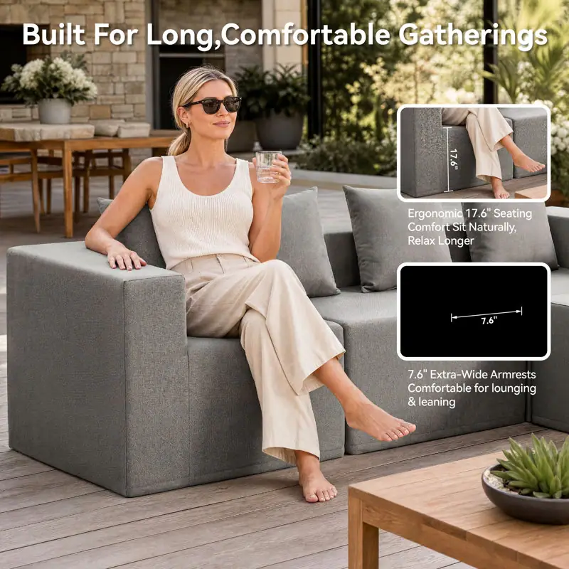 Outdoor Modular Patio Sectional Sofa Set