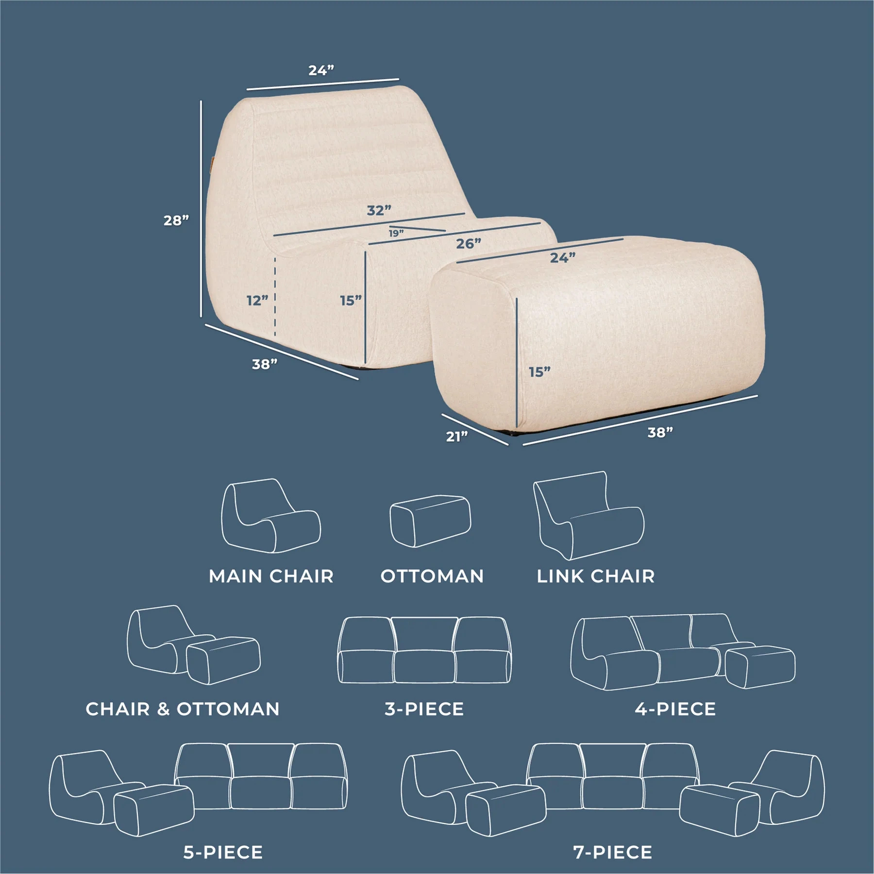 Pool and Patio Lounger with Ottoman