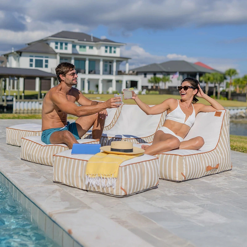 Pool and Patio Lounger with Ottoman