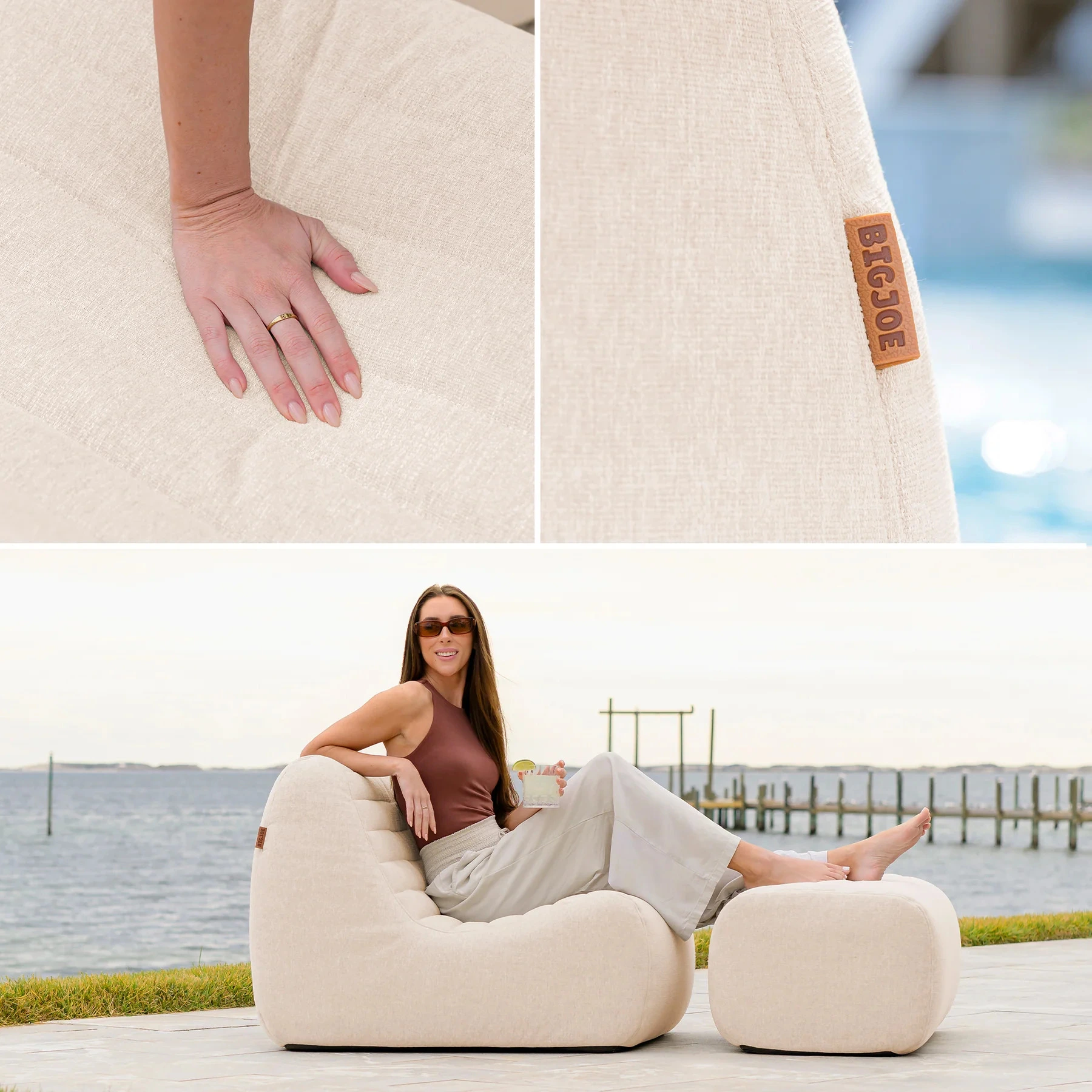 Luxury Outdoor Chair and Ottoman Set