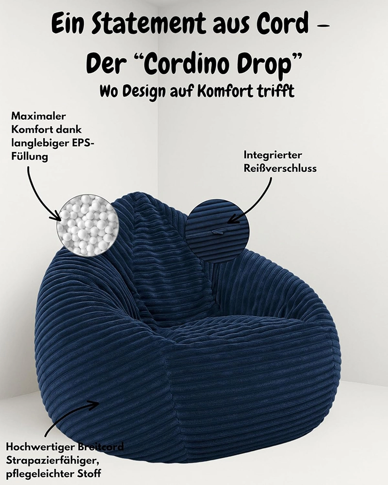 Cheaper Corduroy Bean Bag Chair for Adults and Children