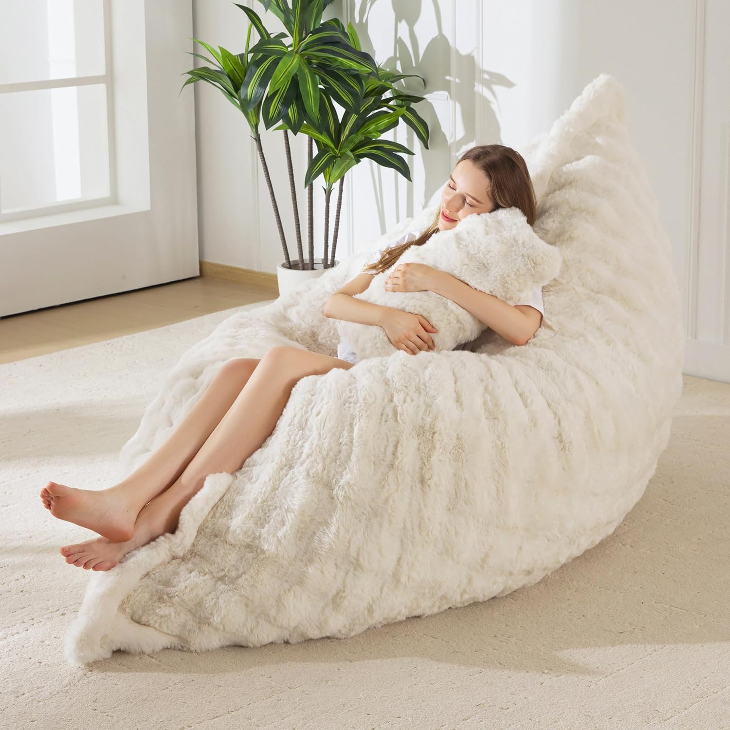 3 in 1 Bean Bag Chair, Cozy Lounger, and Floor Bed