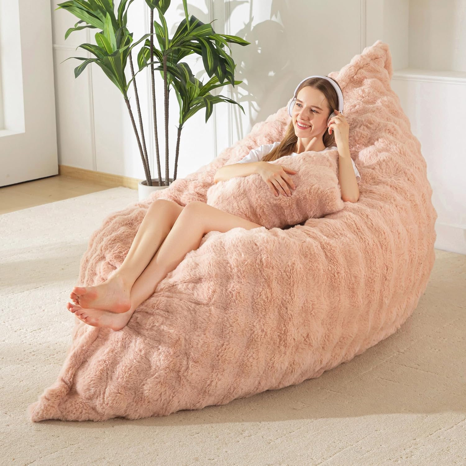 3 in 1 Bean Bag Chair, Cozy Lounger, and Floor Bed