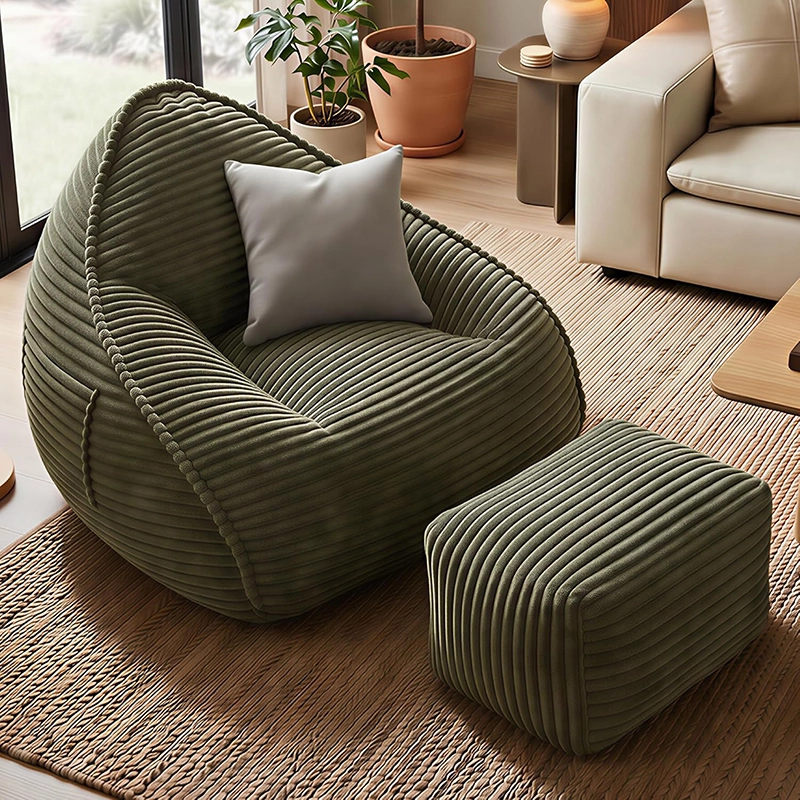 Cloud Bean Bag Chair with Footstool - Vaccum Compressed Packing