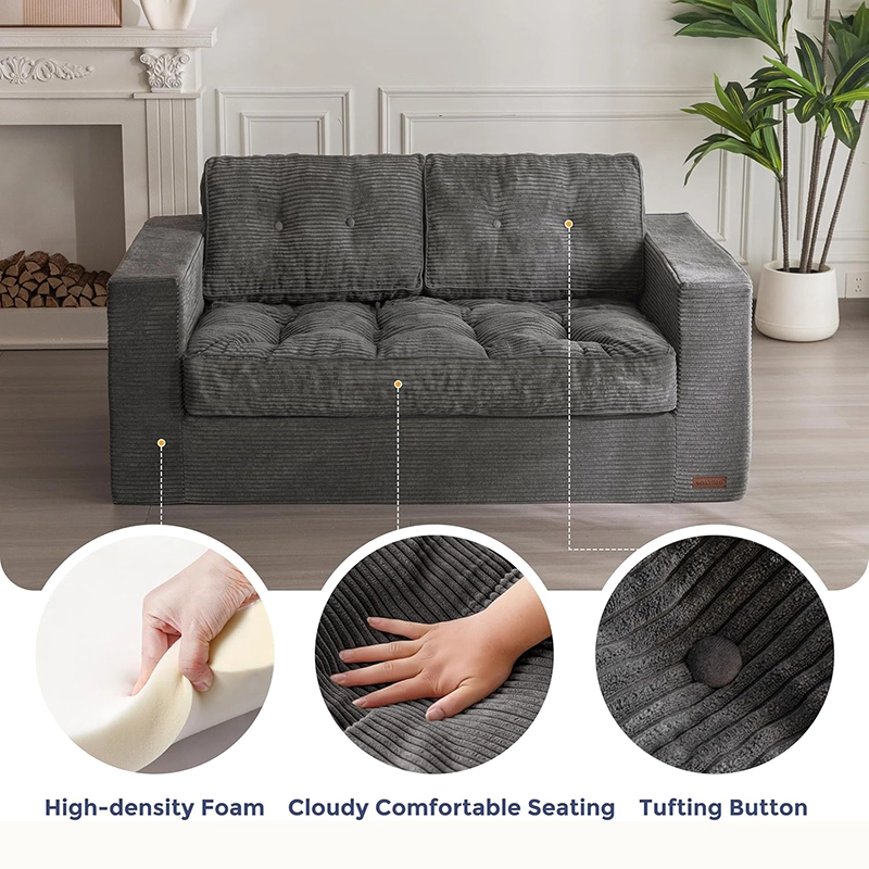 Loveseat Boneless Couch with Tufted Cushion & Backrest