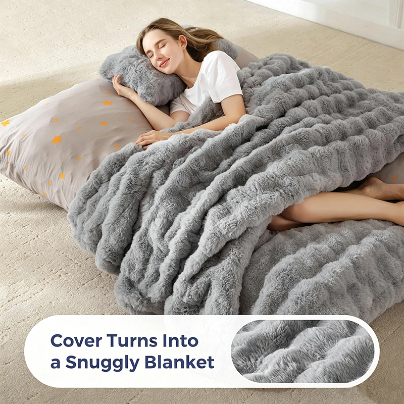 3 in 1 Bean Bag Chair, Cozy Lounger, and Floor Bed