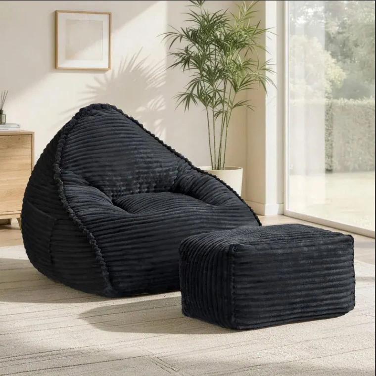 Cloud Bean Bag Chair with Footstool - Vaccum Compressed Packing