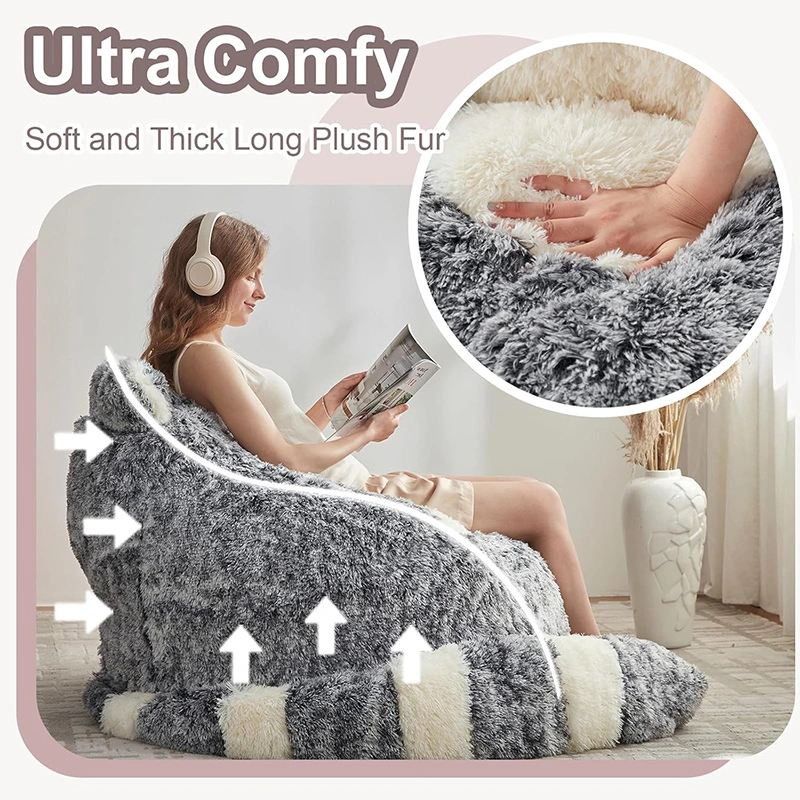 Chinchilla-shaped Soft Bean Bag Chair With Compressiable Foam