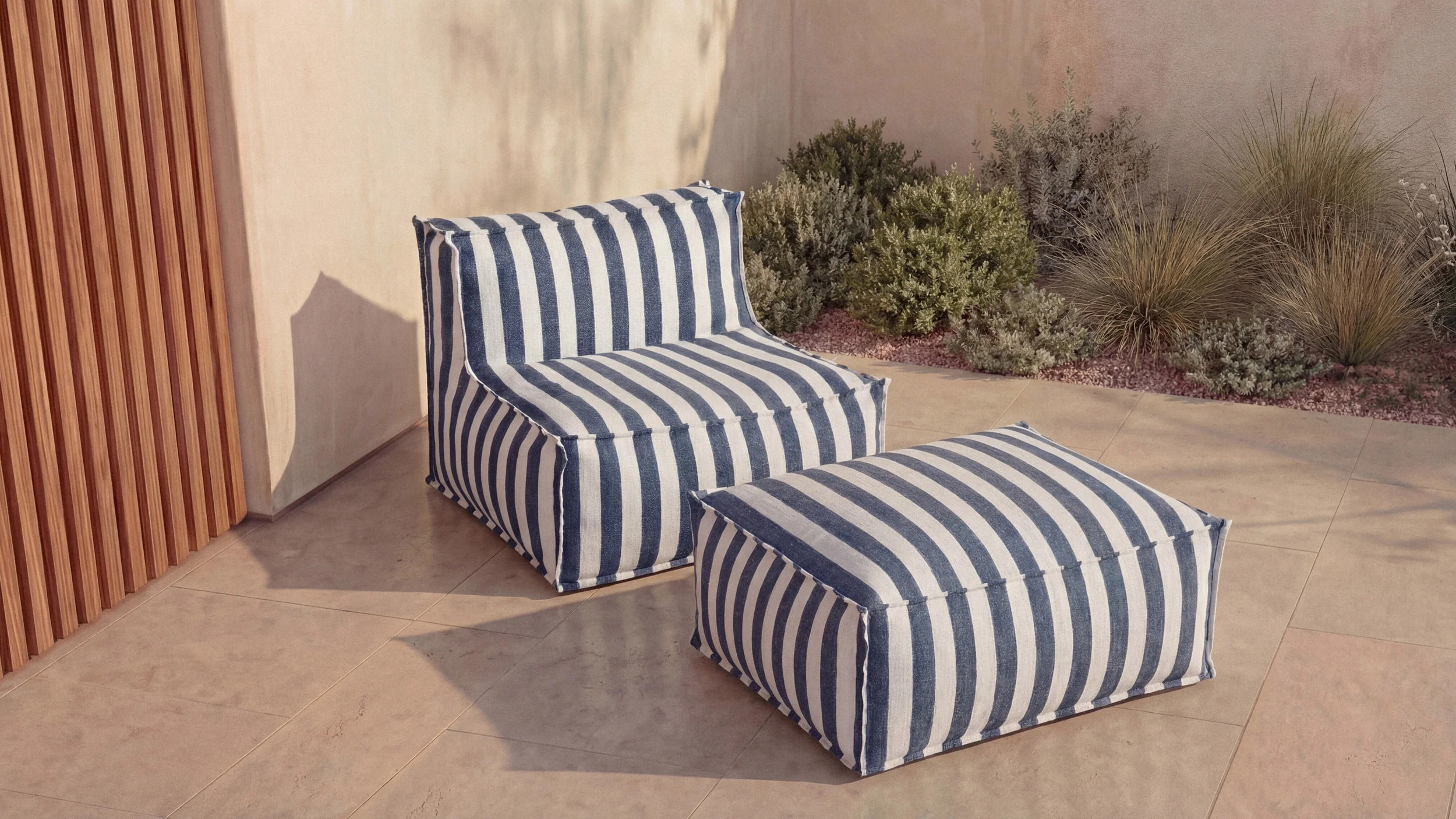 Outdoor Compressiable Lazy Couch With Ottoman